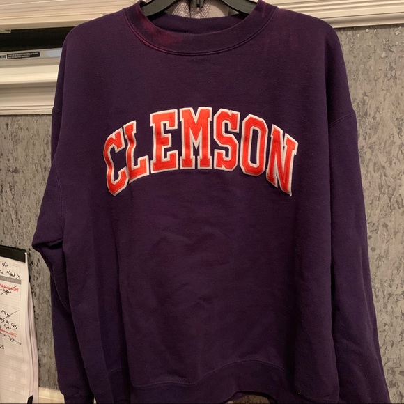 Clemson Purple Embroidery Crewneck - Picture 4 of 5
